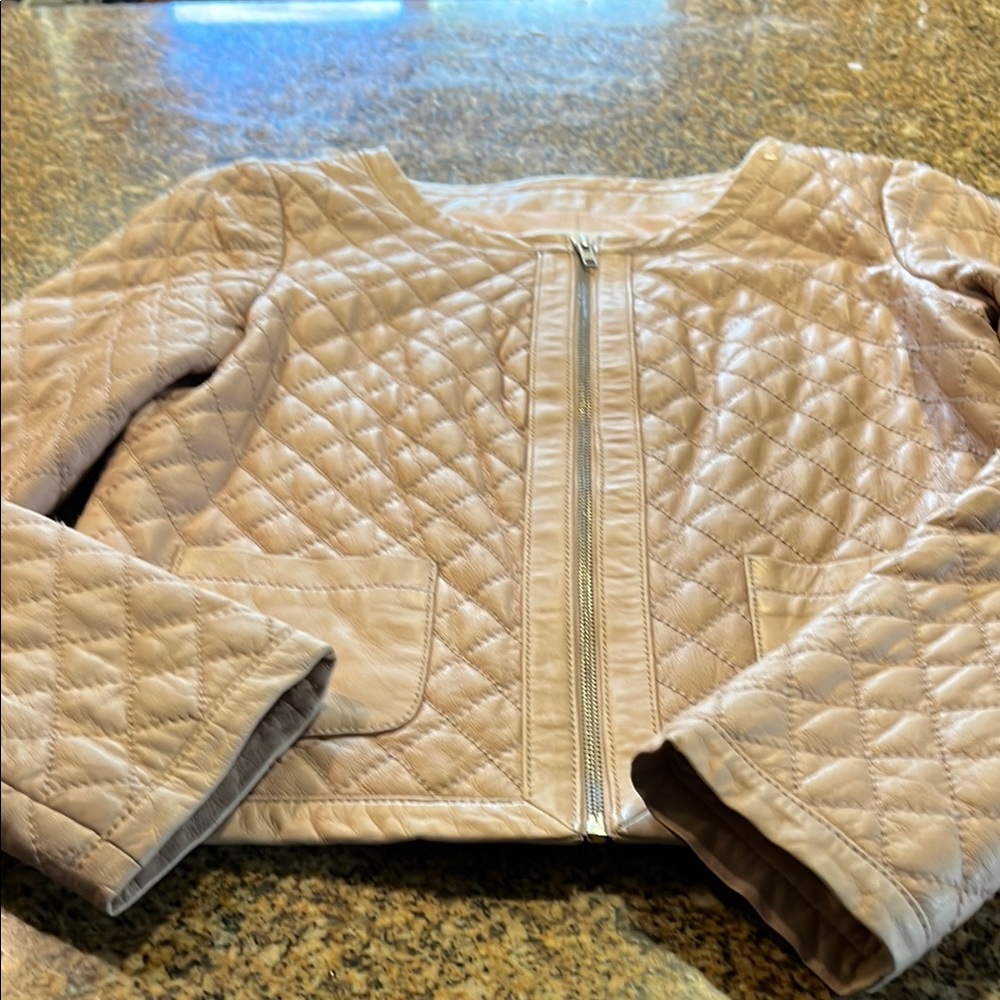 Ladies  Quilted Tan Jacket